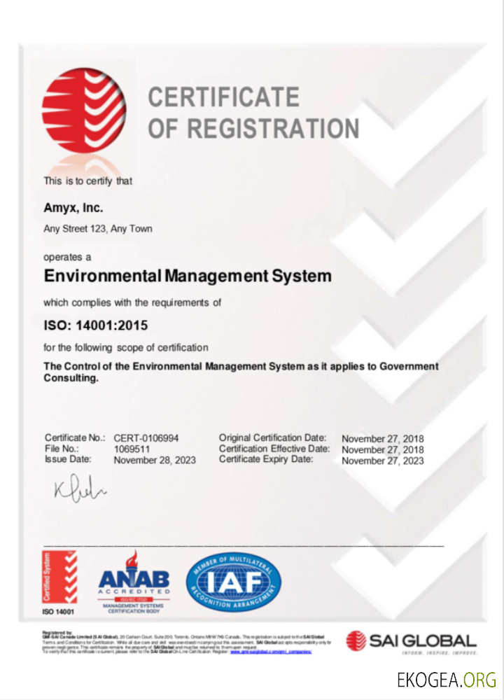 Australie Certificat SAI GLOBAL d'enregistrement d'entreprise Modèle Word et PDF